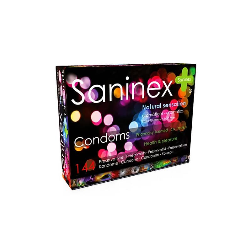 saninex preservativos sabor natural 144 condones