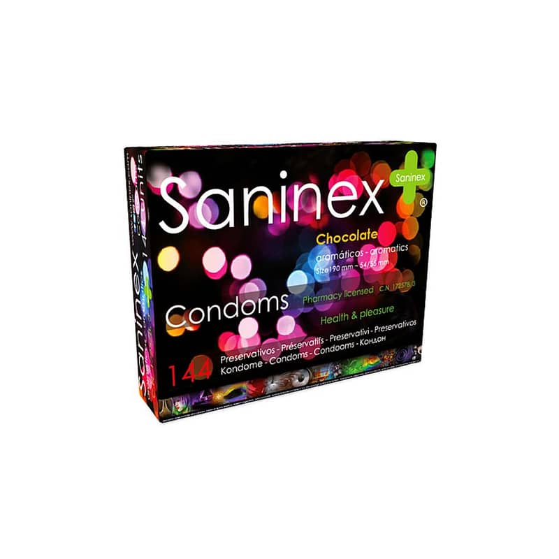 saninex preservativos sabor chocolate 144 condones